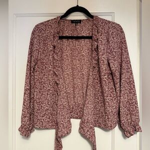 1.STATE floral cropped wrap top, pink, size XS